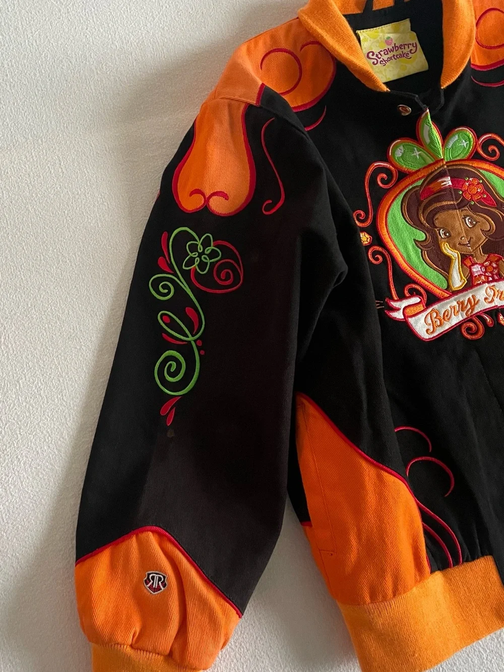 Vintage RR Design Strawberry Shortcake Orange Blossom Kids Racing Jacket XL